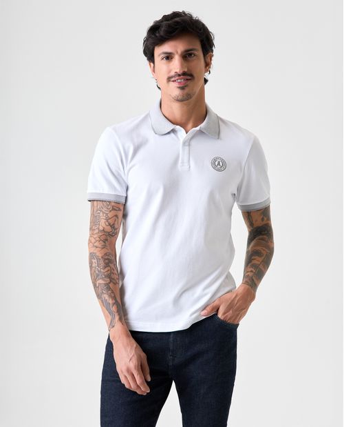 Polo Slim con aplique bordado para hombre