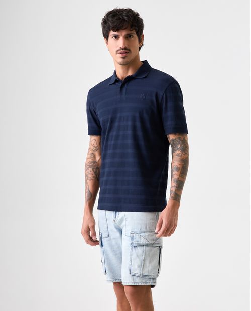 Polo Slim en tela texturizada para hombre