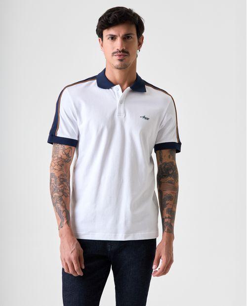 Polo Slim con diseño en bloques de color para hombre