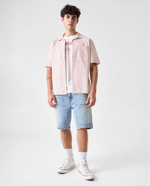 Camisa Boxy con diseño a rayas para hombre