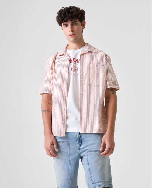 Camisa Boxy con diseño a rayas para hombre