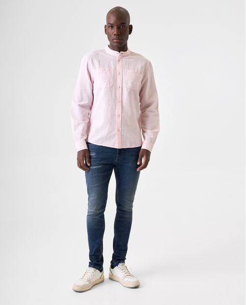 Camisa cuello neru con bolsillos para hombre