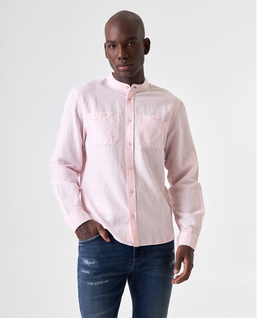 Camisa cuello neru con bolsillos para hombre
