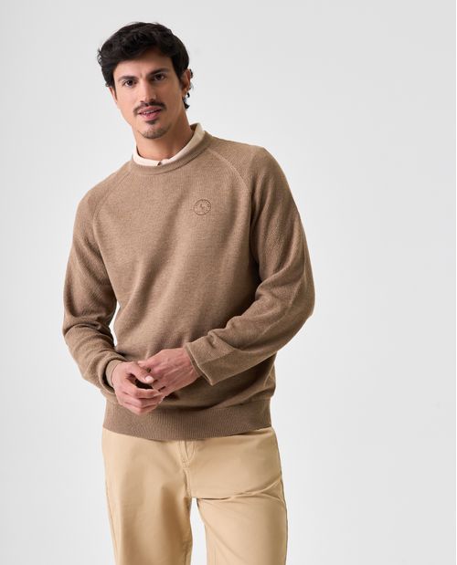 Buzo tejido cuello redondo para hombre