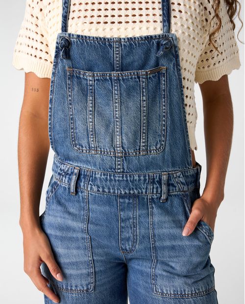 Overall largo en denim para mujer