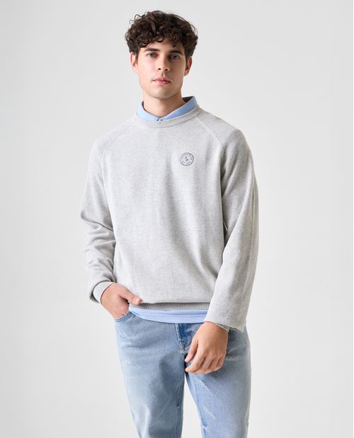 Buzo tejido cuello redondo para hombre