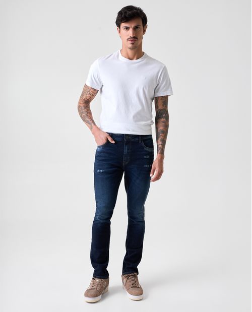 Jean Tapered oscuro con raspones para hombre