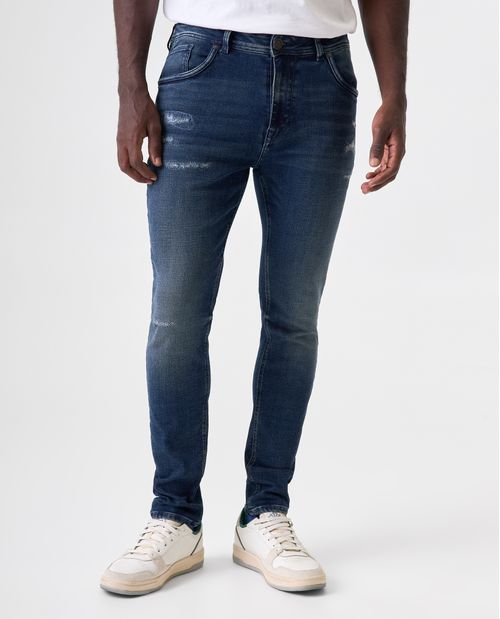 Jean Skinny oscuro con rotos para hombre