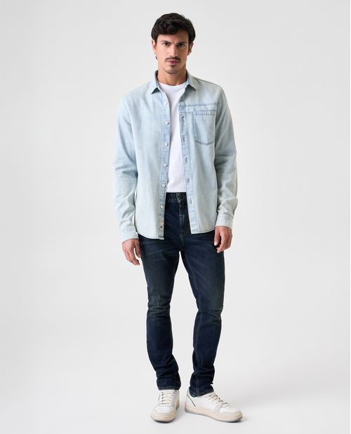 Jean Tapered oscuro con raspones para hombre