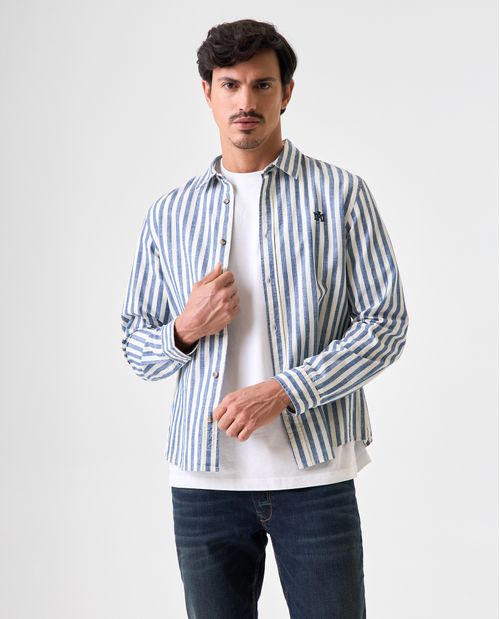 Camisa Slim con diseño preteñido a rayas para hombre