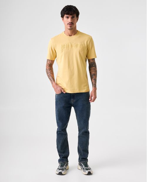 Camiseta estampada de cuello redondo para hombre
