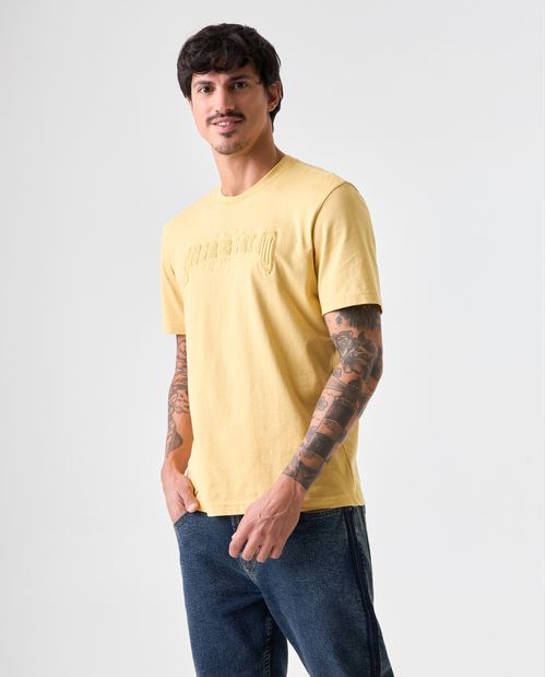 Camiseta estampada de cuello redondo para hombre