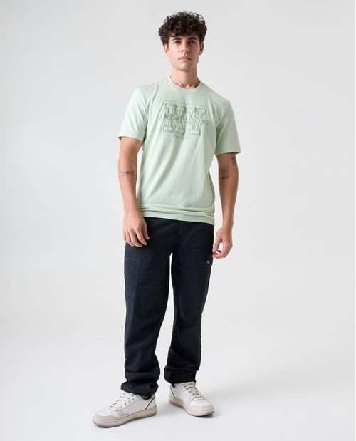 Camiseta estampada de cuello redondo para hombre