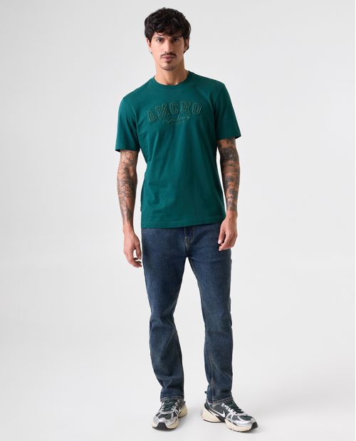 Camiseta estampada de cuello redondo para hombre