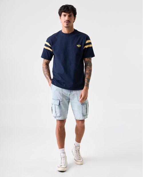 Camiseta con diseño en bloques de color para hombre