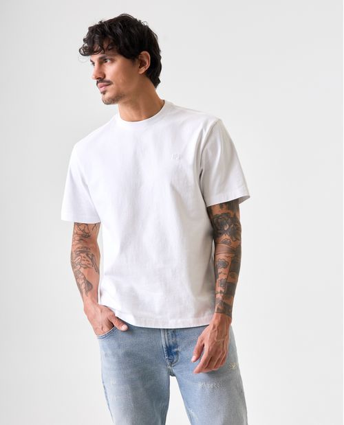 Camiseta básica con bordado localizado para hombre