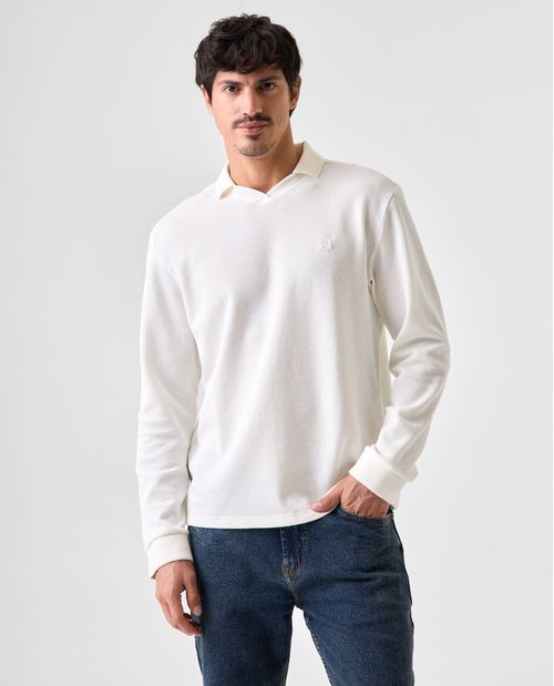 Camiseta manga larga con bordado para hombre