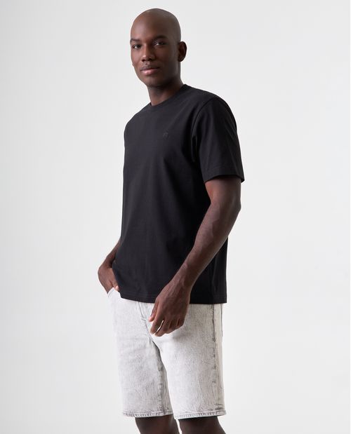 Camiseta básica con bordado localizado para hombre