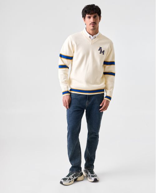 Buzo tejido en bloques de color para hombre