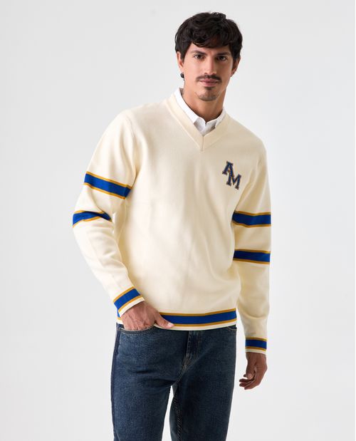 Buzo tejido en bloques de color para hombre