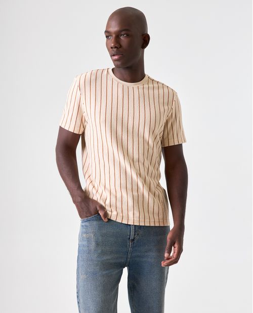 Camiseta de tela con textura a rayas para hombre