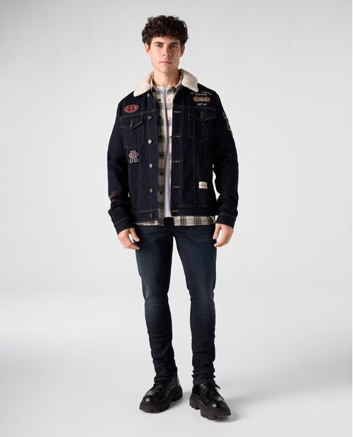 Chaqueta Trucker con cuello ovejero removible para hombre
