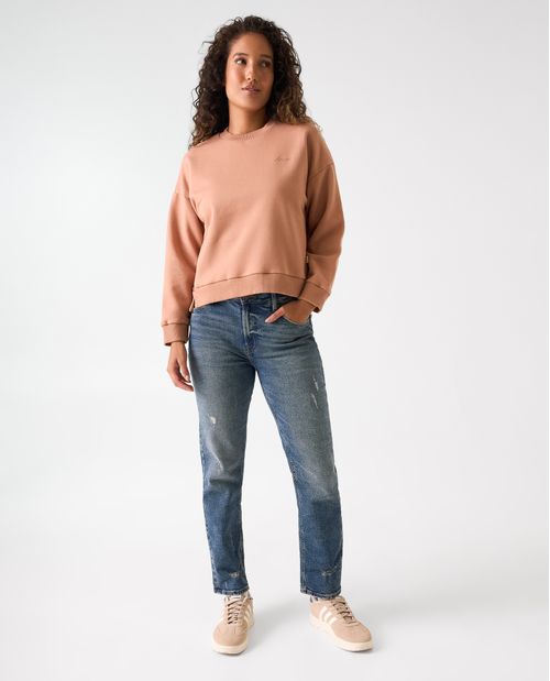 Buzo regular fit cuello redondo para mujer