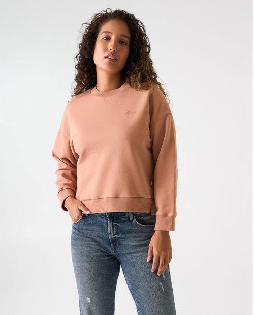 Buzo regular fit cuello redondo para mujer