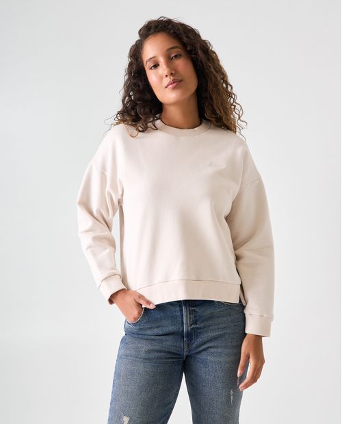Buzo regular fit cuello redondo para mujer
