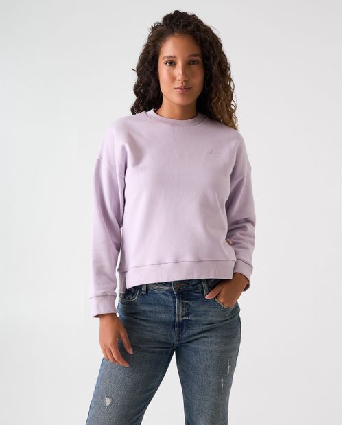 Buzo regular fit cuello redondo para mujer