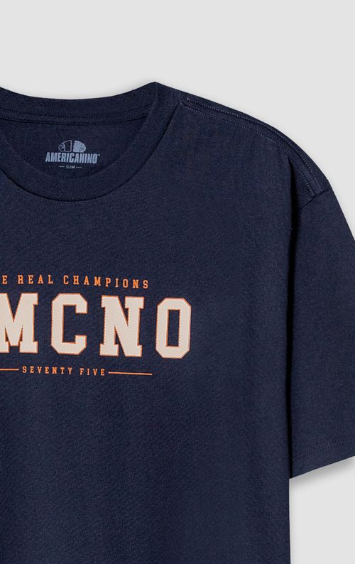 Camiseta cuello redondo estampada para hombre
