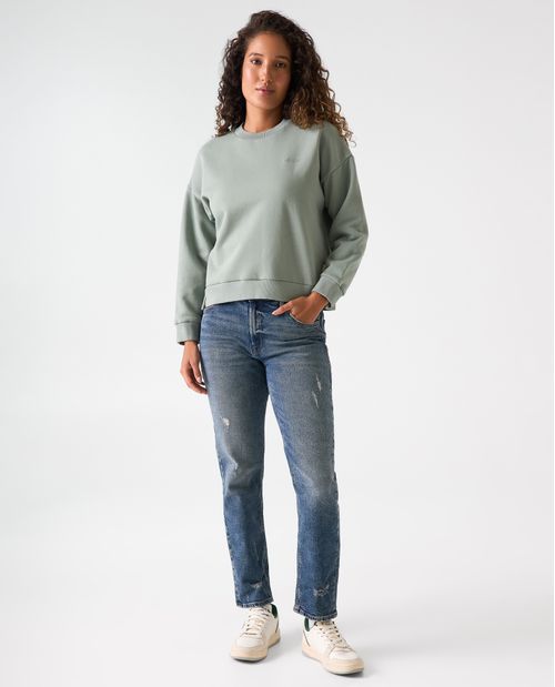 Buzo regular fit cuello redondo para mujer