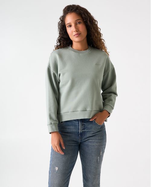 Buzo regular fit cuello redondo para mujer