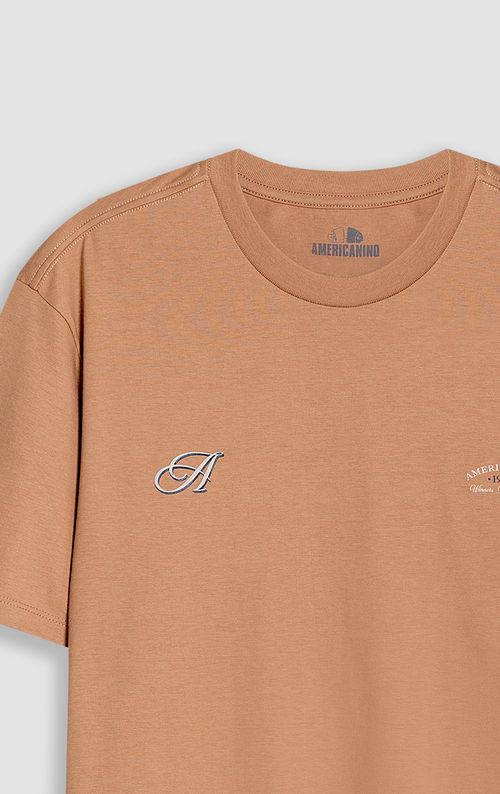 Camiseta cuello redondo estampada para hombre