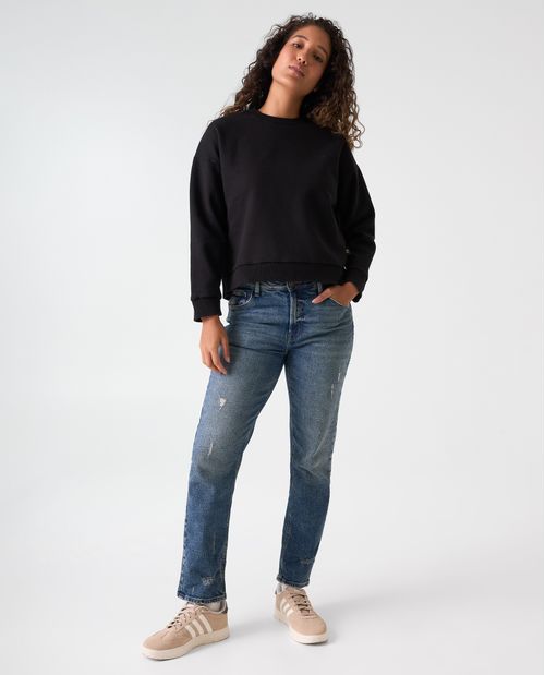 Buzo regular fit cuello redondo para mujer