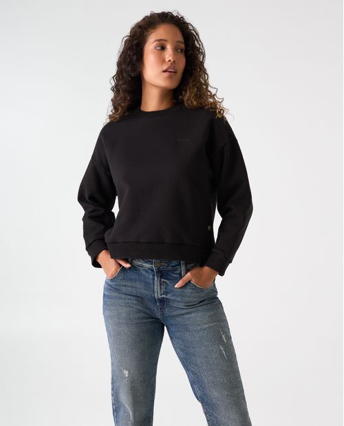 Buzo regular fit cuello redondo para mujer