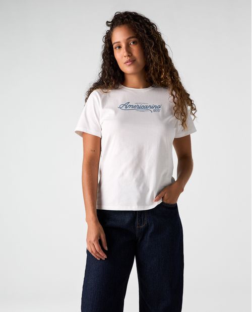 Camiseta Slim estampada para mujer