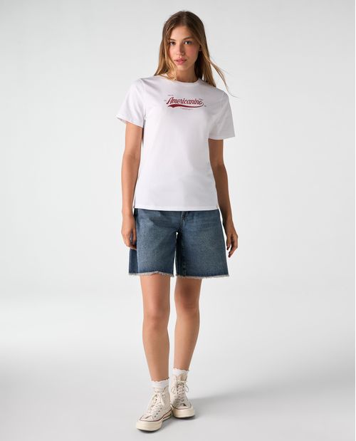 Camiseta Slim estampada para mujer