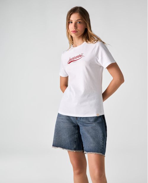Camiseta Slim estampada para mujer