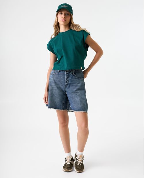 Camiseta manga sisa para mujer