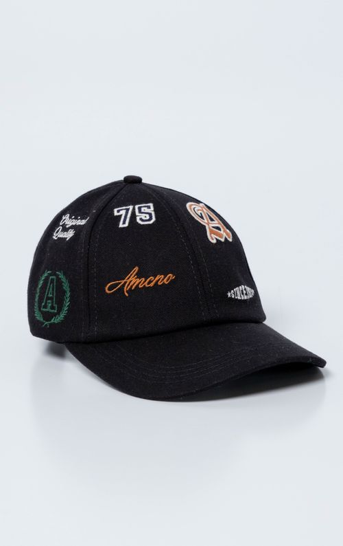 Gorra con apliques bordados y estampados para hombre