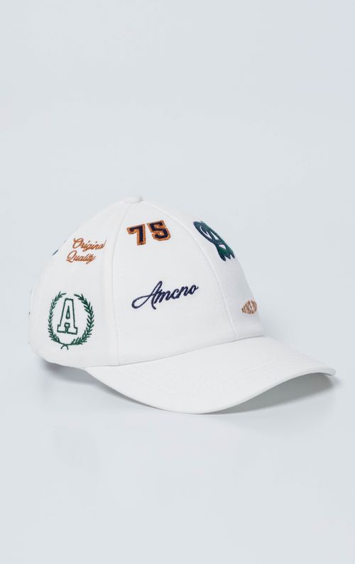 Gorra con apliques bordados y estampados para hombre