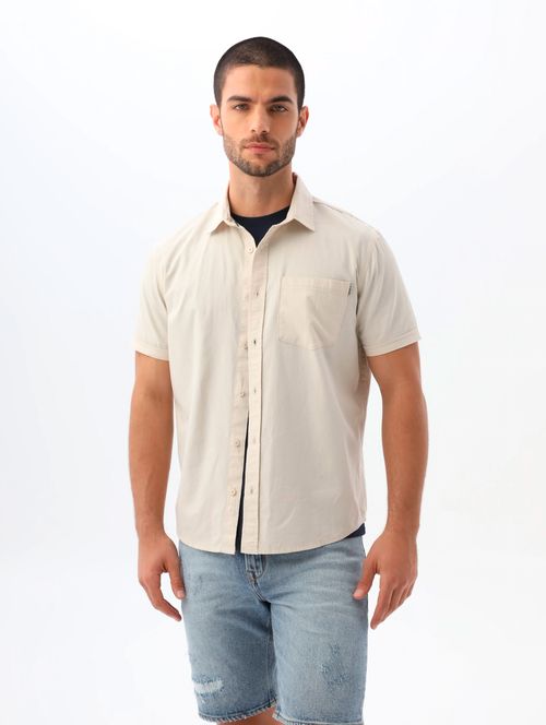 Camisa con bolsillo de parche para hombre