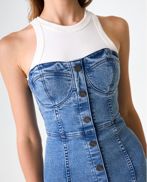 Vestido largo strapless para mujer