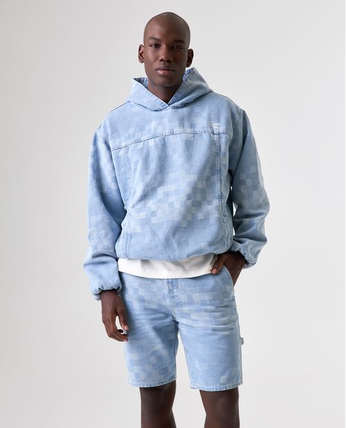 Chaqueta Bomber con efecto de cuadros para hombre