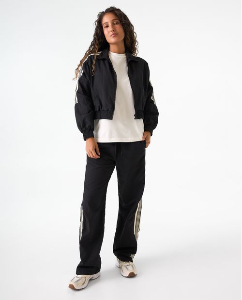 Pantalón Straight con detalle lateral en contraste para mujer