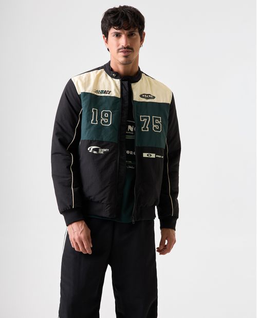 Chaqueta acolchada en bloques de color para hombre