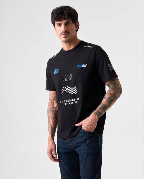 Camiseta estampada manga corta para hombre