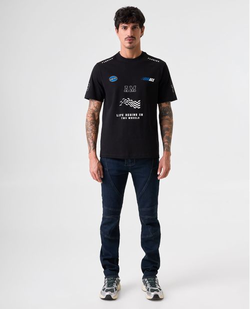 Camiseta estampada manga corta para hombre