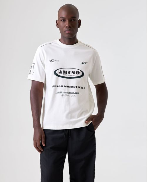 Camiseta estampada manga corta para hombre